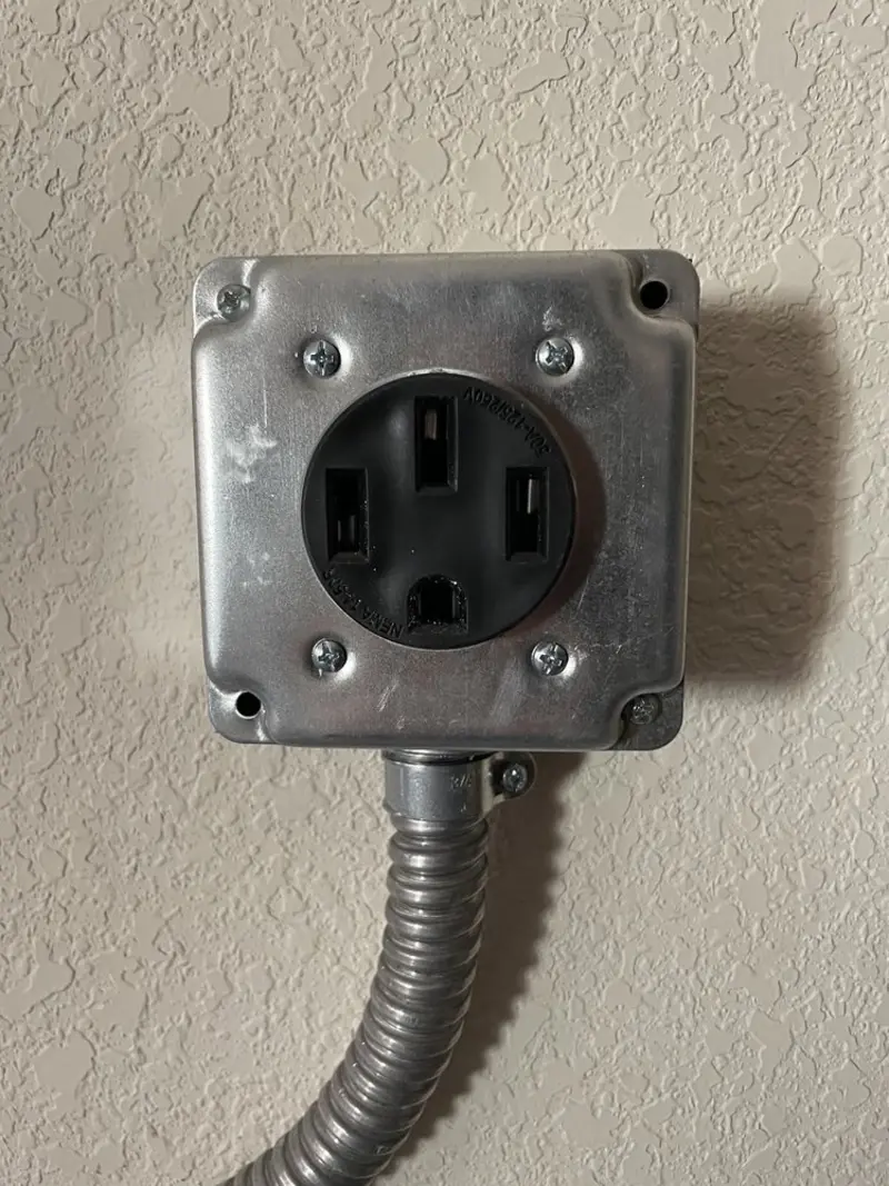 NEMA 14-50 outlet installed for Smart Home Electrical in Texas